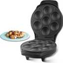 Mini Stuffed Pancakes Maker, Electric Ebleskiver Poffertjes Maker Pan, Danish Pancakes Maker, Cake Pop Maker, Bake 7x 2'' Ebelskivers without any Flipping operation