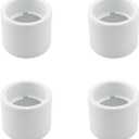 ZYAMY 4PCS Socket Shade Ring Metal Lampshade Sleeve Ring Diameter 1 to 1/2 inch Fixed Glass Shade Replacement Lamp Socket Ring Snap Head Ring Lamp Fixture Matching for Ceramic Sockets White