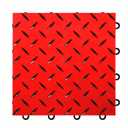 FlooringInc's 5/8" Thick Nitro Pro Interlocking Floor Tiles, Garage Floor Tile for a Stronger & Safer Garage, Workshop, Shed, or Trailer, Diamond-Top Garage Floor Covering, Victory Red/Black, 20 Tiles