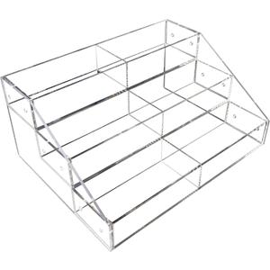 888 Display, USA - Clear Acrylic 3 Tiered Organizer with 6 Compartments  Multi-Level Storage Display Rack for Office, Craft, Tea, or Beauty Supplies  Organizer for Home or Professional Use