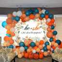 Autumn Pumpkin Gender Reveal Backdrop 8x6FT Fall Pumpkin Theme He or She Gender Reveal Photography Background Boy or Girl Baby Shower Party Decorations Supplies Photo Props