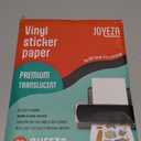 JOYEZA Premium Printable Vinyl Clear Sticker Paper for Inkjet Printer - 25 Sheets Translucent Waterproof, Dries Quickly Vivid Colors, Holds Ink Well - Inkjet & Laser Printer