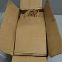 100 Pack 5.8x3.2x8.25 Inch Brown Kraft Paper Gift Bags with Handles - Bulk Small Plain Natural Bags for Birthday Party Favors, Grocery, Retail Shopping, Wedding, Craft, Goody, Takeouts, and Business