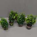 4 Pack Fake Plants Ceramic Mini Artificial Greenery Potted Plants for Home Decor Office Decor Room Decor Farmhouse Decor Indoor Table Bathroom Decor (Grey)