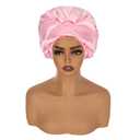 Pink Satin Bonnet Silk Hair Bonnet for sleeping Adjustable Silk Bonnet Double Layer Satin Lined Hair Bonnet with Soft Elastic Band for Women Hats