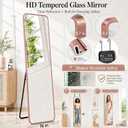 57x20" Full Length Mirror Floor Stand,Over the Door,Wall Mount RoseGold