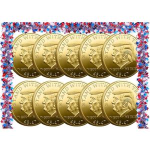 10 Pack President Coin 2025 Coin Collectors - 45-47 President Coin - Protective Case Included, Commemorative Coins, Gold Plated Coin, Collectible Gift(Gold)