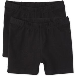 The Children's Place Girls Basic Cartwheel Short (Large, Black 2-pack)
