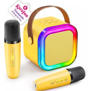Mini Karaoke Machine for Kids, 2026 TOP Toys Birthday Gifts Ideas for Girls Ages 4, 5, 6, 7, 8, 9, 10, 12+ Years Old, Portable MP3 Player with 2 Wireless Mics for Family Home Party