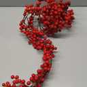 6ft Christmas Red Berry Garland Wreath - Bendable Artificial Deep Red Berry Garland for Indoor/Outdoor Decor for Winter, Christmas, New Year, Fall & Halloween Decorations