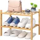 viewcare Small Shoe Rack, 2-Tier Shoe Rack for Entryway, Bamboo Wood Shoe Shelf for Closet & Hallway, Long 17.2IN | Beautiful | Functional | Sturdy | Durable