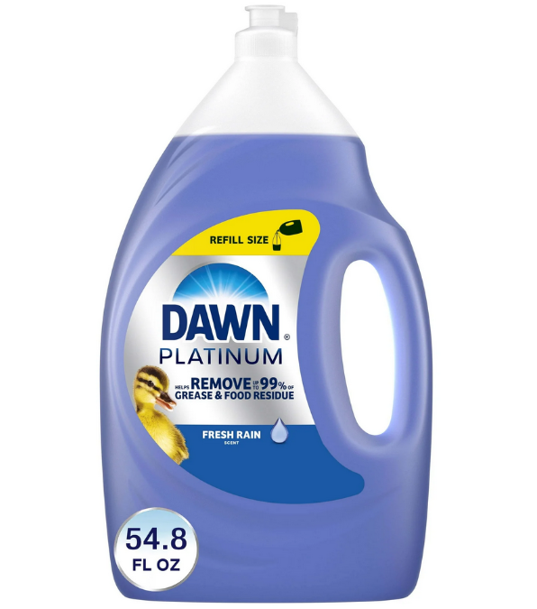 Dawn Platinum Dish Soap Liquid, Dishwashing Liquid, Grease Removal, Fresh Rain, 54.8oz Bundle