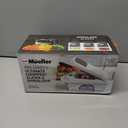 Mueller Pro-Series All-in-One, 12 Blade Mandoline Slicer for Kitchen, Food Chopper, Vegetable Slicer and Spiralizer, Cutter, Dicer, Grater, Kitchen Gadgets Sets with Container, White Sand/Gray