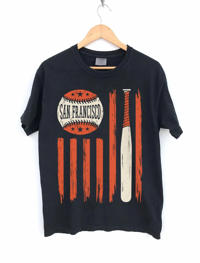 San Francisco US Baseball Flagge, SF Baseball Shirt, Size XL
