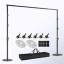 EMART Backdrop Stand Heavy Duty 1010ft Adjustable Pipe and Drape Photo Booth Kit with Clamps, Water Bags, Anti-Slip Pads, Carry Bag for Photography, Wedding, Party Decorations, 10 x10