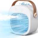 Portable Air Conditioner -5200mAh Rechargeable Personal Air Cooler, White Mini Air Conditioner with 3 Speeds, Quiet Desk Cooling Fan for Home, Bedroom, Travel, Office, Outdoor, Indoor