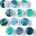 Fridge Magnets for Adults 12 Pcs Decorative Glass Refrigerator Magnets Cute Colorful Strong Magnets for Fridge Whiteboard Dishwasher Lockers (Ocean)