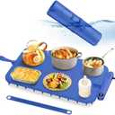 Waterproof Food Warming Mat, Color-Changing Electric Heating Tray with 6-Level Temperature Control, 1-6h Timers, Dishwasher-Friendly Food Warmer Mat for Parties, Buffets, and Kitchen Use. (Blue)