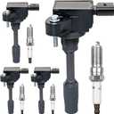 HQPASFY Ignition Coil Pack UF680 & Iridium Spark Plugs Set of 4 Compatible with Buick Envision LaCrosse Regal, Cadillac ATS CTS, Chevy Blazer Camaro Colorado Malibu, GMC Acadia Replace# GN10682
