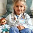 RioRand Doctor Costume for Kids With Stethoscope Lab Coat Career Day Costume Halloween Dress Up For Boys Girls (S-110/3-4Y)