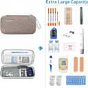 suzamed Insulin Cooler Travel Case,EVA Insulation Travel Medicine Kit with 2 Ice Packs for Diabetes Care,Insulin Pen and Other Diabetic Supplies (Brown)