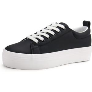 JABASIC Women Lace Up Platform Sneakers Comfortable Casual Fashion Sneaker Walking Shoes, Size 9.5