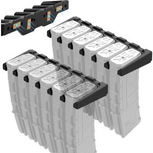 AR10 Wall Mount Mag HolderPMAG Rack Wall MountAR-10 Magazine Hodler Display Mag Storage for AR 308 Rifle Wall Rack,Home Magazine Storage for Gun Safe,Cabinet,Wall (2 Mounts Hold 12 Mags)