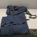 Mandonce Long Sleeve Denim Jumpsuit for Women Straight Leg Washed Stretch Jean Jumpsuit with Belt Loose Fit Rompers Casual (Small, Blue)