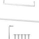 Expandable Closet hanger Rod for Wire Shelf, 36-60 Inch, White
Metal Hanger Bar with Hook Ends, No Drill Install, Expands Clothes Storage on Wire Closet Shelf, Hardware Included