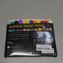 JR.WHITE Acrylic Paint Pens Paint Markers for Rock Painting, Canvas, Wood, Glass, Fabric, Metal, Plastic, Arts Crafts Easter Eggs, Pumpkin, Scrapbooking Supplies (12 Colors)