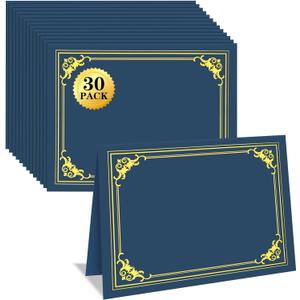 30 Packs Certificate Holders, Navy Blue Certificate Covers, Diploma Holders, Certificate Folders with Gold Foil Border for Letter Size 8.5" x 11" Certificates, Diploma, Documents, Award Cover