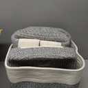 Storage Basket Cube Bins - Woven Cotton Rope Organizer Bins, Decorative Storage Baskets, Cube Organizer for Home, Laundry (4-Pack, White/Grey)