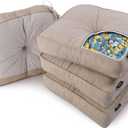 SUNROX LokGrip Non Slip Gel Memory Foam Chair Cushions for Dining Chairs Tailbone Pain Relief, Tufted Stain Resistant Thicken Durable Chair Pad for Dining Kitchen Office 19"x19" Set of 4, Husk Birch (19x19 Inch (Pack of 4))