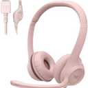 Logitech H390 Gaming Headphones, Wired Headphones with Mic, USB Headset with Microphone for PC, Noise Cancelling Microphone for Video Meetings, Music, Gaming - Rose