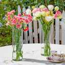7pcs Glass Cylinder Vases for Centerpieces - 10 Inch Tall Glass Vases for Flower, Clear Flower Vase Bulk Floating Candle Vase for Table Centerpiece Wedding Home Decor