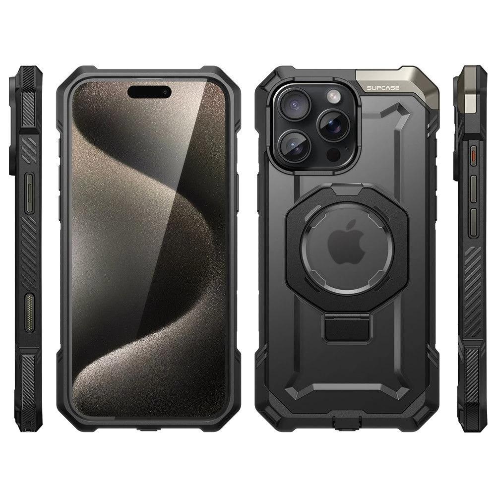 Lanhiem Magnetic for iPhone 16 Pro Max Case, IP68 Waterproof Dustproof Case, [Compatible with Magsafe] [Built-in Screen Protector] Full Body Heavy Duty Rugged Phone Cover 6.9 inch, Black/Clear