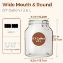ComSaf 2 Pack 0.7 Gallon (88 Oz) Large Glass Jars with Airtight Lids, Wide Mouth Fermenting Jar for Pantry, Bulk Food Storage Canister for Flour, Sourdough Starter, Pickling, with Scoop
