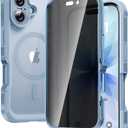 Diaclara Magnetic Designed for iPhone 17 Case 6.3'' [Full Camera Protection] Full Body Bumper,[Compatible with MagSafe] Phone Case w/Built-in Privacy Screen Protector,Blue