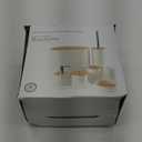 White Bathroom Set, White Bathroom Accessories Set with Trash Can, 2PCS Soap Dispensers, Soap Dish, Toothbrush Holder, Toothbrush Cup,Toilet Brush, Tray and Qtip Holders for Bathroom Decor
