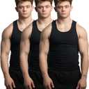 Ekkovision Beaters, Men's Tank Tops, Cotton Spandex Blend Tanks for Men, Comfortable, Durable Ribbed Fabric (Large, Black)