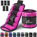 Sportneer Adjustable Ankle Weights for Women and Men 7 lbs/Pair Adjustable Leg Weights with Secure Straps, Strength Training Weighted for Yoga, Walking, Running, Aerobics, Gym, Physical Therapy (Pink)