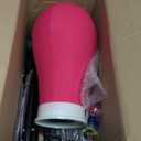 Beauty Star 63inch Tall Wig Stand Tripod with Head, 22in Canvas Mannequin Head with Adjustable Wigs Tripod Stand for Making Wigs Display Styling Including Wig Caps, Pins and Comb (Rosy)