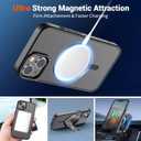 SUPFINE Magnetic for iPhone 15 Case (Compatible with MagSafe) (Military Grade Drop Protection) Translucent Matte Shockproof Phone Cover, Black