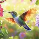 300 Pieces Puzzle for Adults, Spring Hummingbird Flowers Large Pieces Jigsaw Puzzle for Kids Adults, Recycled Paper, Glossy & Sturdy Pieces, Challenging Puzzle & Perfect Family Game, 20.5 x 15 in