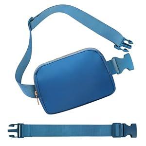 Frenou Waist Belt Bag Fashion Fanny Women Waist Pack With Adjustable Strap For Travel Running Hiking Walking Blue with rope