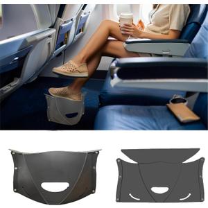 Travel Foot Rest for Airplane,Airplane Foot Rest,Portable Folding Under Desk Foot Stool,Relieves Back & Knee Pain,Comfortable for Long Flights,Cars,Trains,Ultralight Mini (Dark Black)