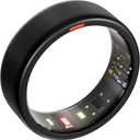 Smart Ring for Women Men- Sleep/Fitness/Stress/Heart Rate Tracker- Menstrual Records - 7 Days Battery Life - Wireless Charging - No APP Subscription - iOS & Android Compatible (Black, Size 8)