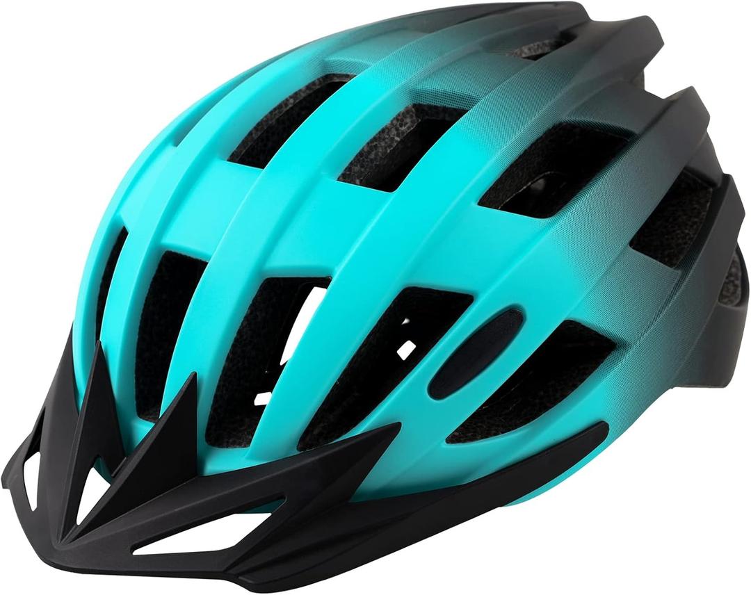 Adult Bike Helmets, Adjustable Mens Womens Bicycle Helmet, Lightweight Road Mountain Cycling Safety Sports Helmets with Detachable Visor (L:58-62cm/22.8''-24.4'', Mint-green)