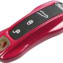 Jaronx Compatible with Porsche Key Fob Cover, Compatible with Porsche Cayenne Panamera Key Fob Cover 2018-2024, Carrera Taycan Accessories 2020-2024 (Ruby Star Red-New)