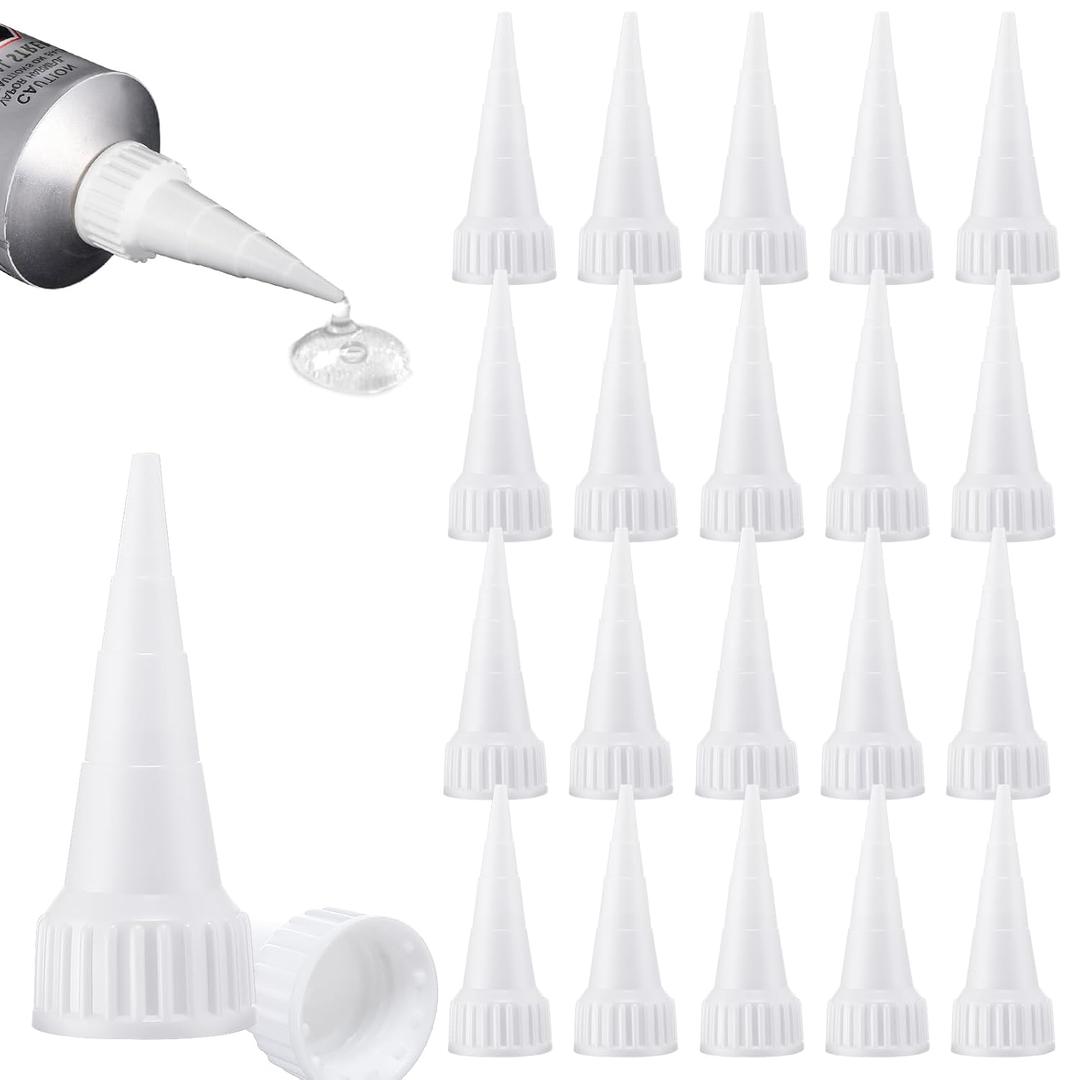 Zhehao 20 Pack e6000 Snip Tip Applicator Tips Cap for E6000 Craft Glue 3.7 Ounce Adhesive Tubes